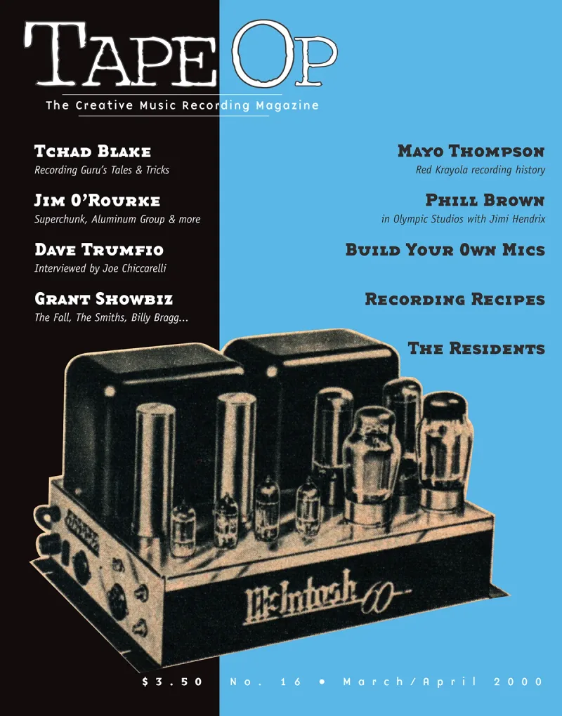 Tape Op Magazine Issue #16 Cover