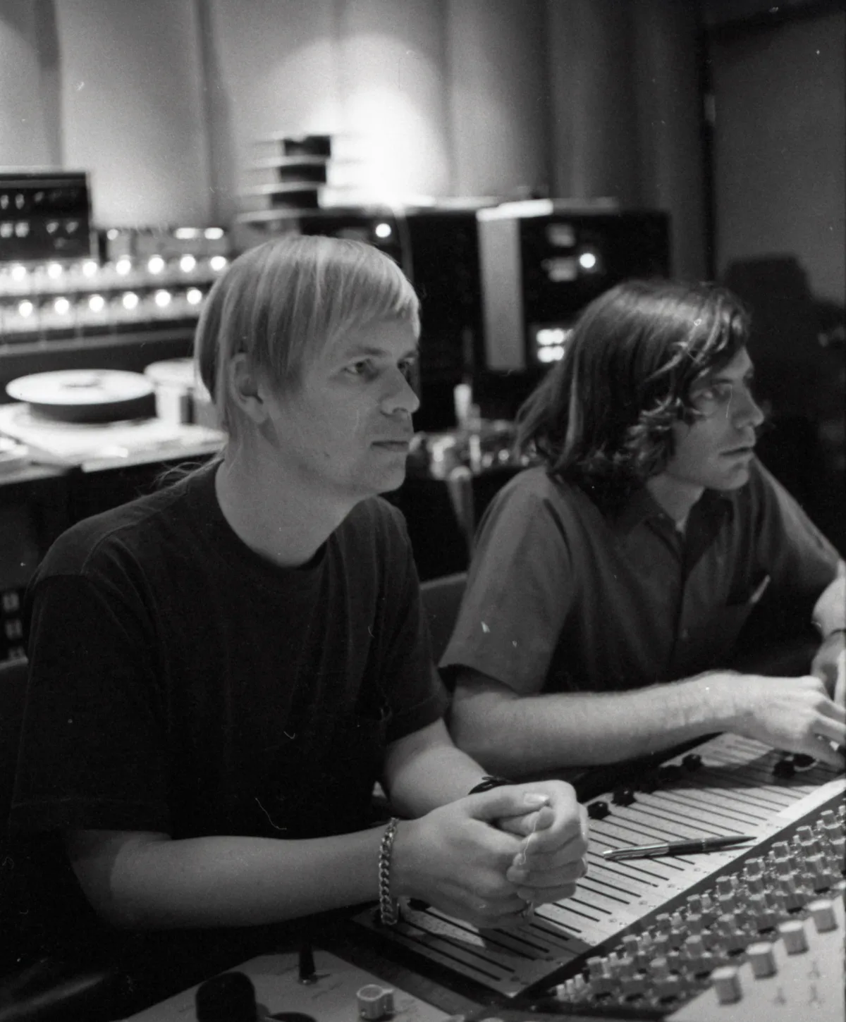 Ted Templeman and Donn Landee in Amigo Studios, circa 1972.