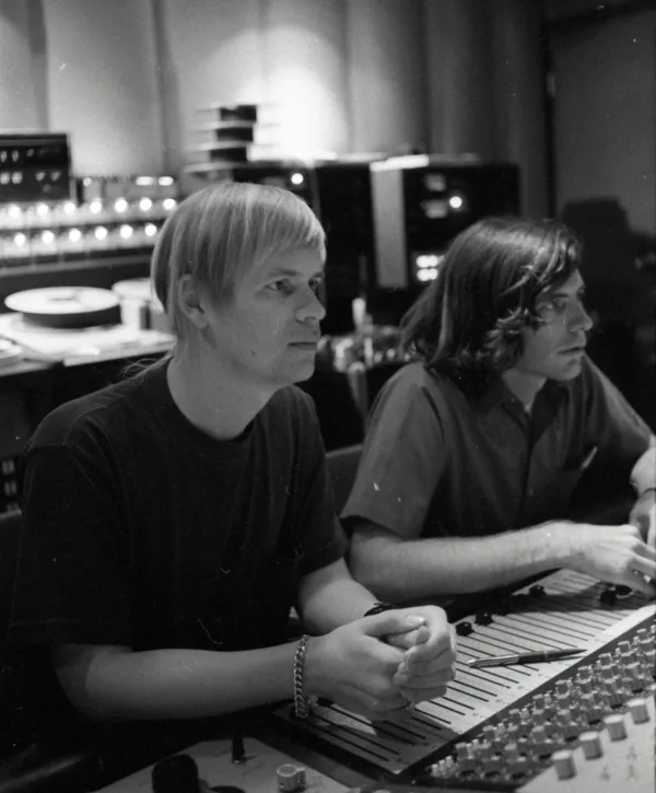 Ted Templeman and Donn Landee in Amigo Studios, circa 1972.