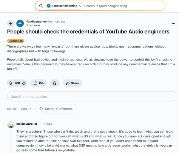 Tape Op Mentioned on Reddit