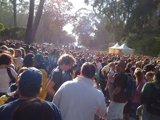 It was so packed, the closest I could get was about 100 yards from the stage.